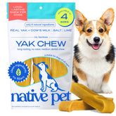 Native Pet Yak Chews dental sticks for medium dogs promote dental health.