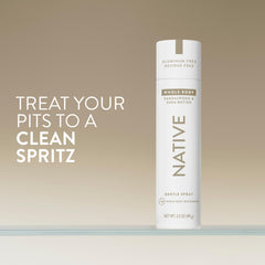 Native deodorant spray mist dispenses evenly for light fragrance and odor protection.