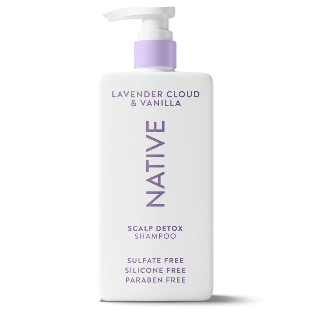 Native Scalp Detox Shampoo bottle with Lavender Cloud and Vanilla for calming cleansing