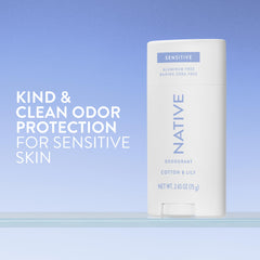 Native Sensitive Deodorant cap closeup, showcasing aluminum-free protection.