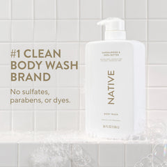 Native Sulfate-Free Body Wash rich lather close-up ready to use
