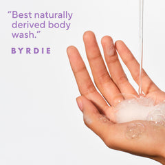 Native sulfate-free body wash bottle pouring for easy, even distribution.