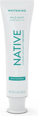 Native Wild Mint toothpaste tube showing sleek packaging for fresh breath and daily care.
