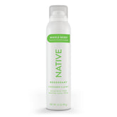 Native whole body deodorant spray bottle in cucumber-mint, refreshing scent