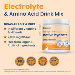 Pouring NativePath Hydrate into water for a citrus refreshment.