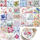 NatNarr 30-pack decoupage napkins with floral chinoiserie designs for creative crafts and DIY decor
