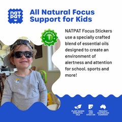 NATPAT Focus Patch on a child’s clothing for easy classroom use.