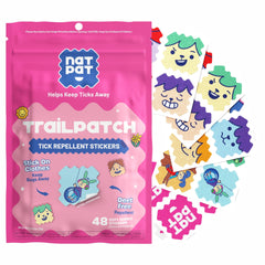 NATPAT TrailPatch packaging shows the 48-stick pack for families