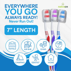 Natraco 7-inch toothbrush with ergonomic grip for comfortable brushing.