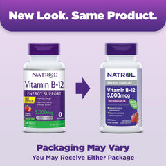 Natrol B12 tablet on tongue showing quick sublingual absorption