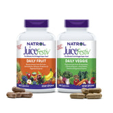 Natrol JuiceFestiv daily fruit and veggie capsules for balanced nutrition.