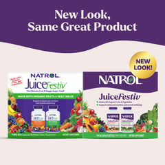 JuiceFestiv capsules showing probiotics and digestive enzymes for gut-friendly support.