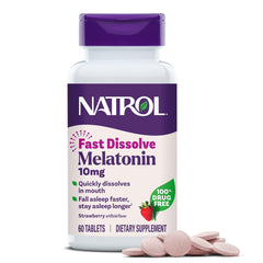 Natrol Melatonin strawberry bottle 60 count for easy nighttime support