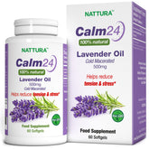 Nattura Calm Aid lavender softgel bottle for natural stress relief support.