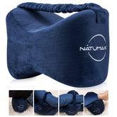 NATUMAX knee pillow for side sleepers showing ergonomic hip alignment