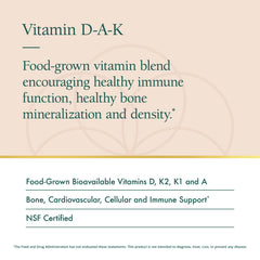 Natura Health Products Vitamin D-A-K label highlights ingredients.