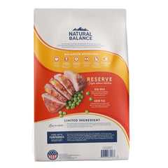 Natural Balance Reserve ingredients close-up highlighting single-protein focus