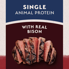 Natural Balance Sweet Potato Bison Recipe kibble in a bowl for a tasty, gentle meal.