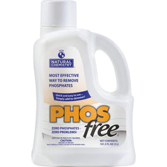 Natural Chemistry Phosfree 3L bottle pouring to reduce phosphates for clearer pool water.