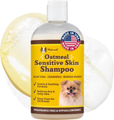 Natural Dog Company Sensitive Skin Shampoo foaming-lather for gentle cleansing and itch relief.