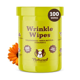 Natural Dog Company Wrinkle Wipes face: gentle cleansing for facial folds and fresh odor control.