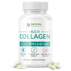 Natural Elements Multi Collagen bottle front, premium daily supplement for joints and skin support.