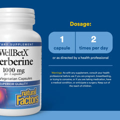 Closeup of WellBetX Berberine label emphasizing gluten-free and vegan formula
