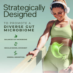 Natural Flow ingredients label shows 5x fiber blend for diverse nourishment
