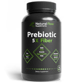 Natural Flow 5X Fiber bottle front for daily gut support and balanced digestion