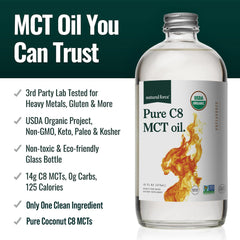 Natural Force Organic coconut oil label highlights USDA Organic and Non-GMO status.