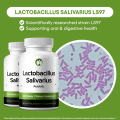 Natural Foundation Lactobacillus Salivarius capsules close-up easy to swallow daily dose.
