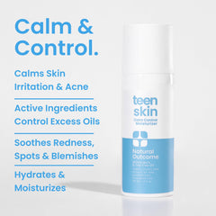 Natural Outcome Teen Skin Moisturizer pump action demonstrates quick, easy daily application for teens