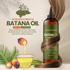 Natural Riches Batana Oil being poured for smooth daily use.