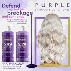 Natural Riches Purple Shampoo pour shows even coverage and cool-tone results.