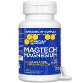 Natural Stacks MagTech bottle front view for daily magnesium support and brain health.