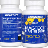 Natural Stacks MagTech bottle front shows a triple magnesium blend for brain support.
