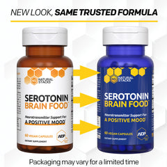 Natural Stacks Serotonin Brain Food serving pictured for easy daily dosing.