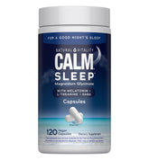 Natural Vitality Calm Sleep bottle showing ingredients for relaxing nights
