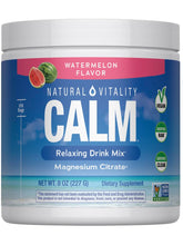 Natural Vitality CALM watermelon powder tub, refreshing magnesium drink option for daily use