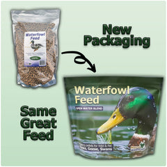 Natural Waterscapes Waterfowl Feed closeup, showing pellet texture and quality.