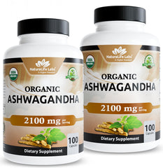 NaturaLife Labs Ashwagandha bottle front showing full spectrum formula for daily support