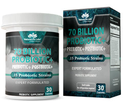 Naturallife Labs Probiotics 70B CFU bottle for daily digestive support