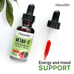 NaturalSlim Berry flavor drops close-up showing easy dosing