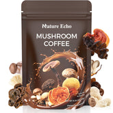 Nature Echo Mushroom Coffee blend with 11 mushrooms for balanced energy.