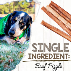 Texture close-up of Nature Gnaws Bully Sticks featuring natural beef pizzle