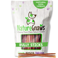 Nature Gnaws Super Skinny Bully Stick for small dogs, long-lasting teething chew