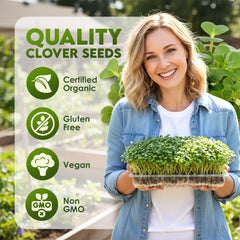 Nature Jims Sprouts organic non-GMO clover seeds label signals purity