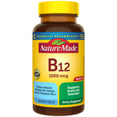 Nature Made Vitamin B12 1000 mcg softgels bottle front view providing energy support.