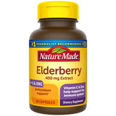 Nature Made Elderberry 400 mg bottle closeup highlighting antioxidant-rich extract