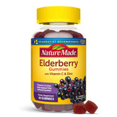 Nature Made Elderberry Gummies bottle with raspberry flavor for daily immune support.